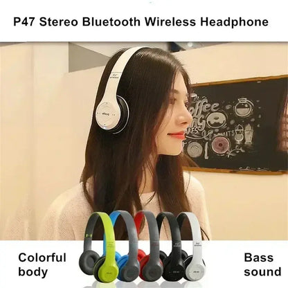 P47 Wireless bluetooth headphone With Mic Noise Cancelling Headsets Stereo Sound Earphones Sports Gaming Headphones Supports PC Tech Triumph Shop