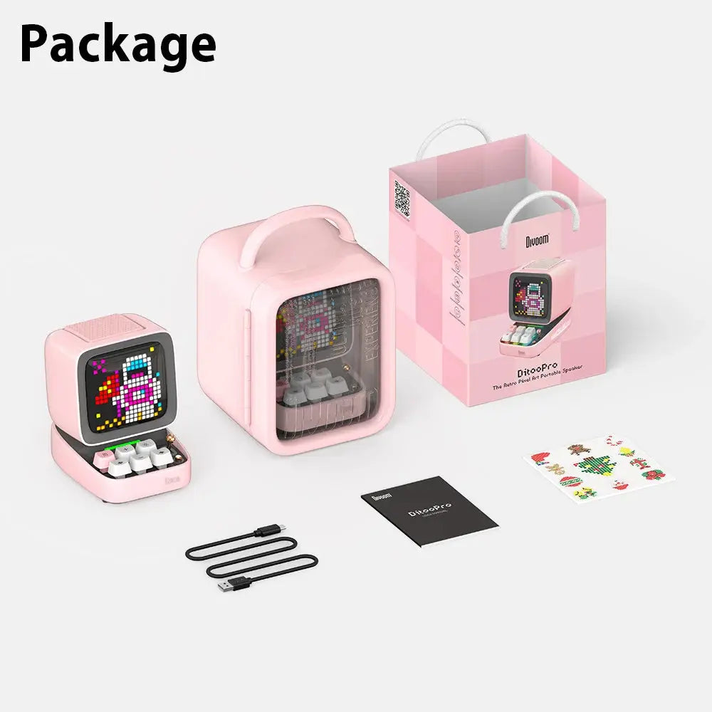 Divoom Ditoo-Pro Retro Pixel Art Bluetooth Portable Speaker Alarm Clock DIY LED Display Board, Cute Gift Home Light Decoration Tech Triumph Shop