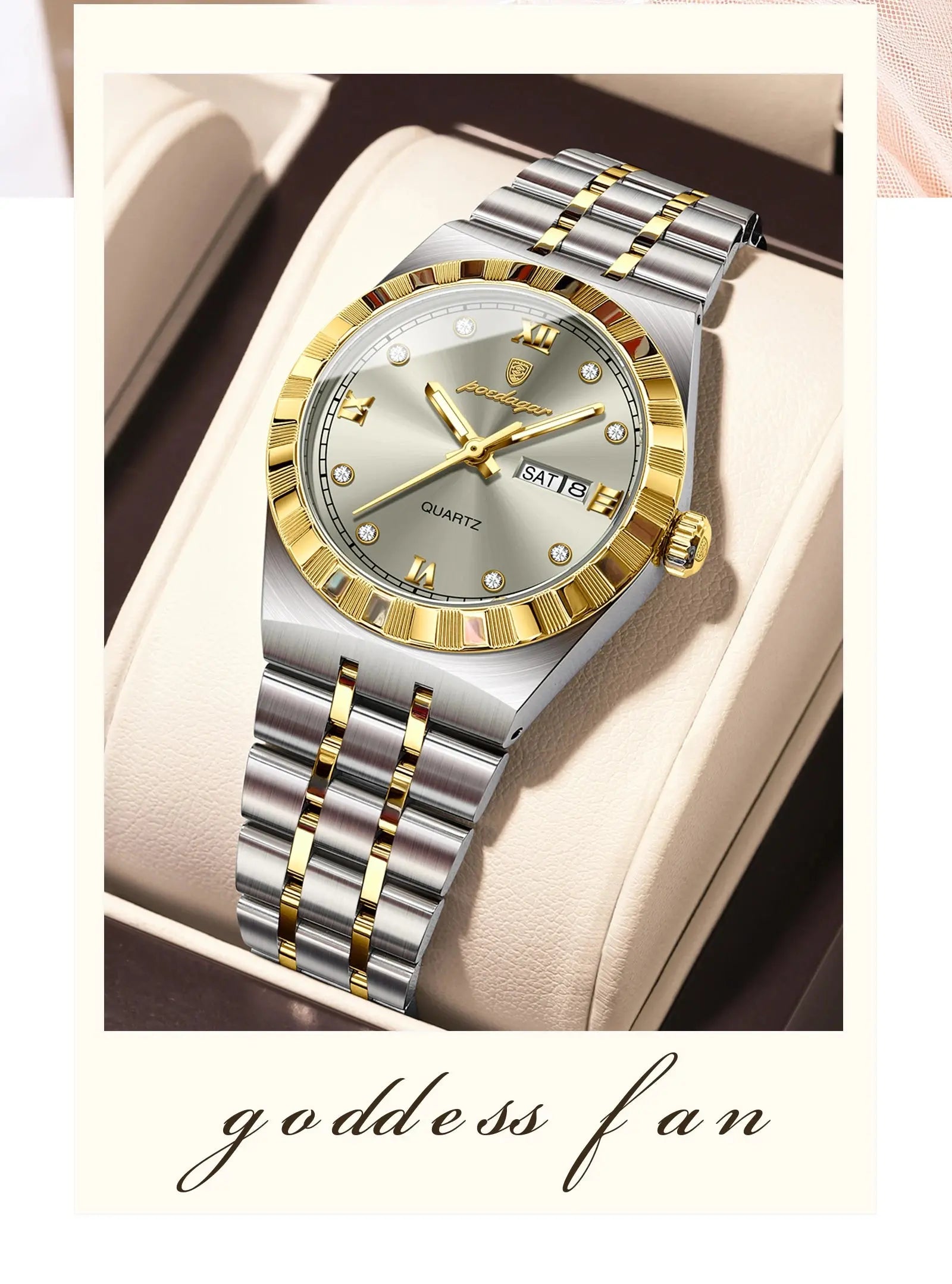 POEDAGAR Luxury Original Ladies Watch Luminous Waterproof Week Date Woman Wristwatch Stainless Steel Women Quartz Watches Female Tech Triumph Shop