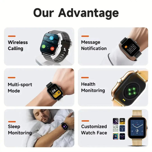 LAXASFIT 2025 New Smart Watch Bluetooth Talk Full Touch Screen Heart Rate Monitor Sports Fitness Smart Watch Men Women Gift - Tech Triumph Shop