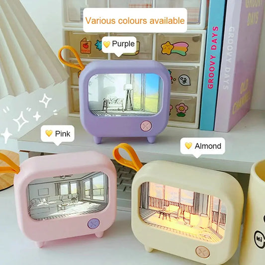 TV Painting Night Light Led Cute Child Learning Table Lamp Room Home Decoration Atmosphere Lighting Mini Desktop Birthday Gift Tech Triumph Shop