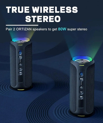 Ortizan Bluetooth Speakers 40W Enhanced Bass Portable Outdoor Wireless Speaker 30Hrs IP7 Waterproof Shower Speaker Bluetooth 5.3 - Tech Triumph Shop