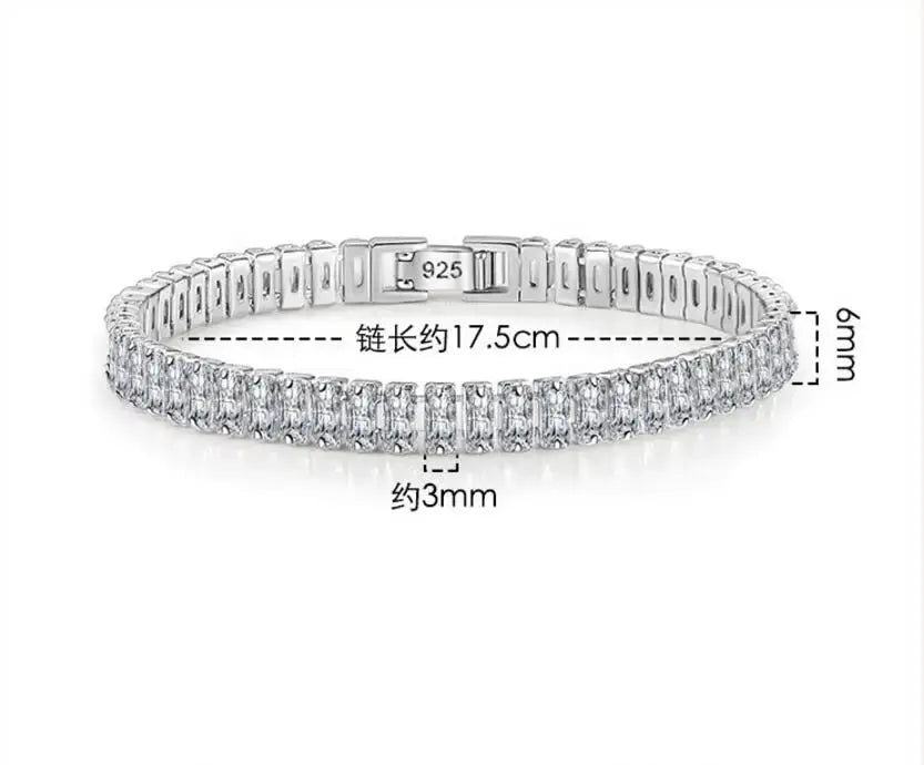 Solid 18K 14K Gold Moissanite Tennis Bracelet for Women D VVS1 Round 925 Sterling Silver Luxury Bracelet for Engagement Tech Triumph Shop