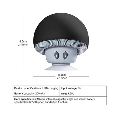 Cute Cartoon Bluetooth Speaker Mushroom Shape Upgraded Suction Cup Mini Speaker Dustproof Birthday Gift for Kids Women Tech Triumph Shop