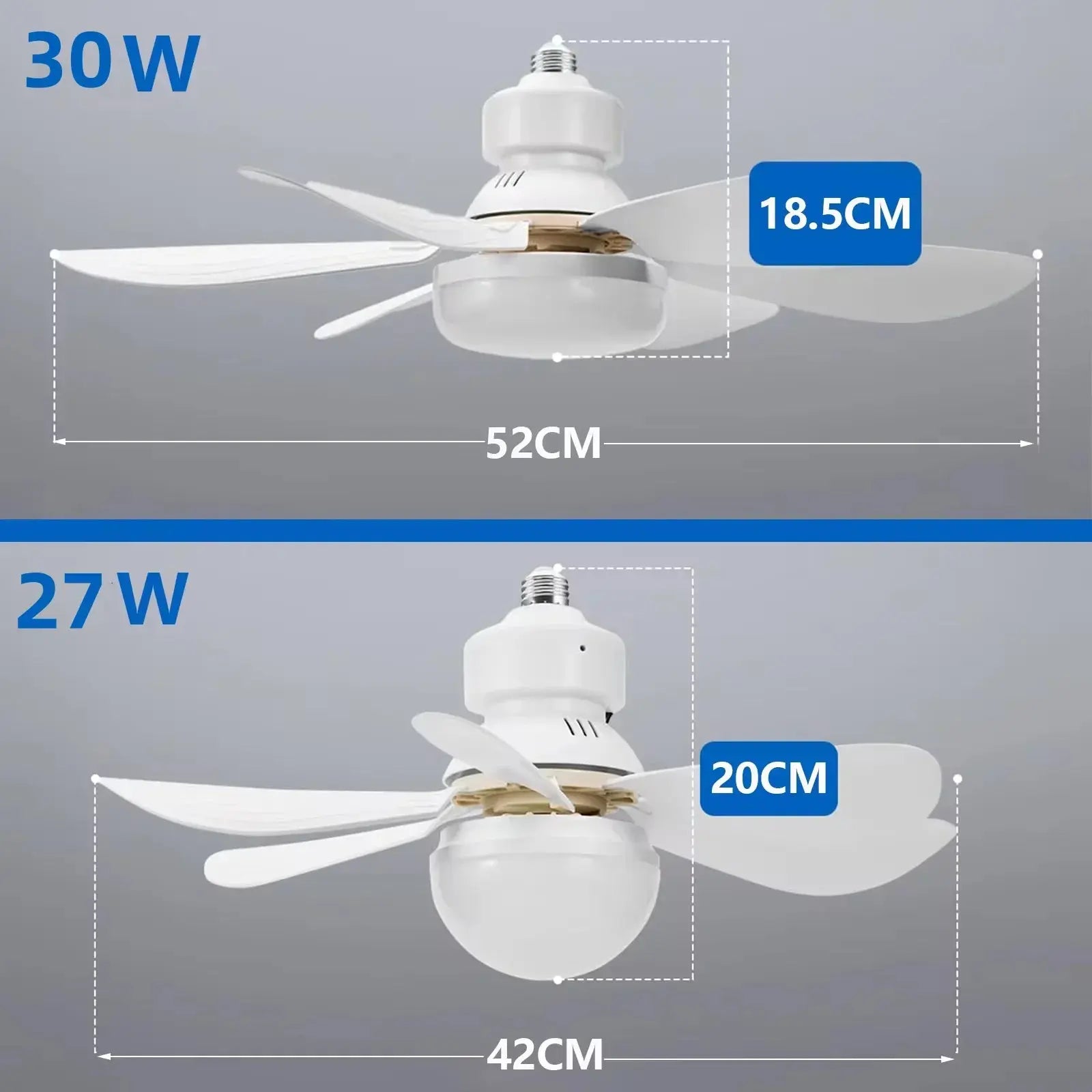 LED 40W ceiling fan light E27 with remote control for dimming, suitable for living room, study, household use, 85-265V Tech Triumph Shop