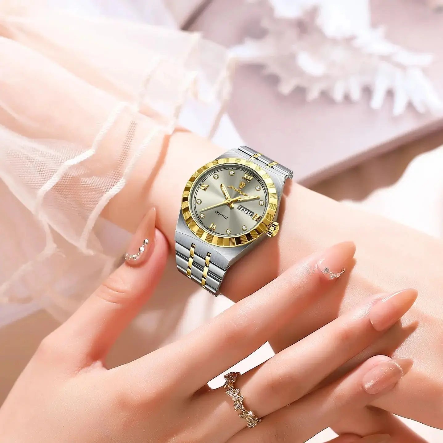 POEDAGAR Luxury Original Ladies Watch Luminous Waterproof Week Date Woman Wristwatch Stainless Steel Women Quartz Watches Female Tech Triumph Shop
