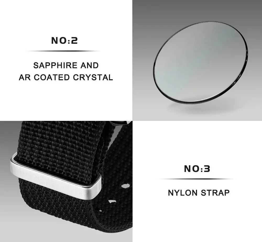 CADISEN New Men's Watches Luxury Quartz Wrist Watch For Men Sapphire AR Coated Tech Triumph Shop
