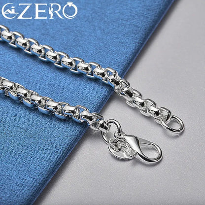 ALIZERO 18K Gold Bracelets 925 Sterling Silver 4mm Round Box Chain Bracelet For Woman Man Fashion Jewelry Wedding Party Gift Tech Triumph Shop