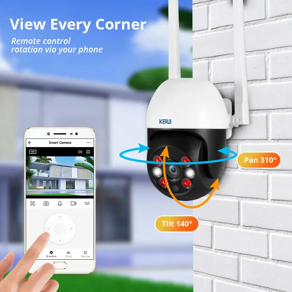 KERUI 5MP 8MP 4K PTZ WiFi IP Wireless Camera Tuya Smart Outdoor Home Security Dual Lens 10MP 5K Camera CCTV Video Surveillance Tech Triumph Shop