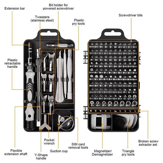 25/115/135/140 in1 Screwdriver Set  Magnetic Torx Phillips Screw Bit Kit  With Electrical Remover Wrench Repair Phone PC Tools Tech Triumph Shop