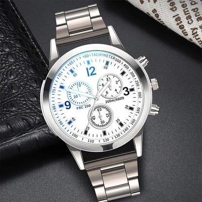 1/2PCS Men Business Watches Fashion Men's Steel Band Quartz Watch with Bracelet（Box not Included） Tech Triumph Shop