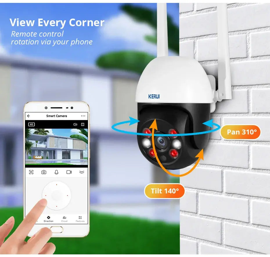 KERUI 5MP 8MP 4K PTZ WiFi IP Wireless Camera Tuya Smart Outdoor Home Security Dual Lens 10MP 5K Camera CCTV Video Surveillance Tech Triumph Shop