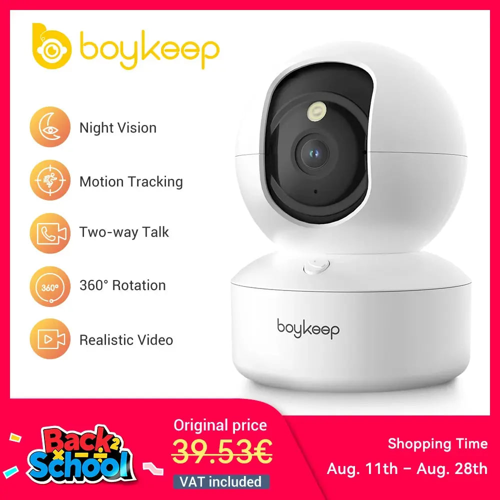 BoyKeep 3MP 5G/2.4GHz WiFi Indoor Home Security IP Smart Baby Monitor Camera Automatic Tracking 24/7 Video Surveillance Camera Tech Triumph Shop