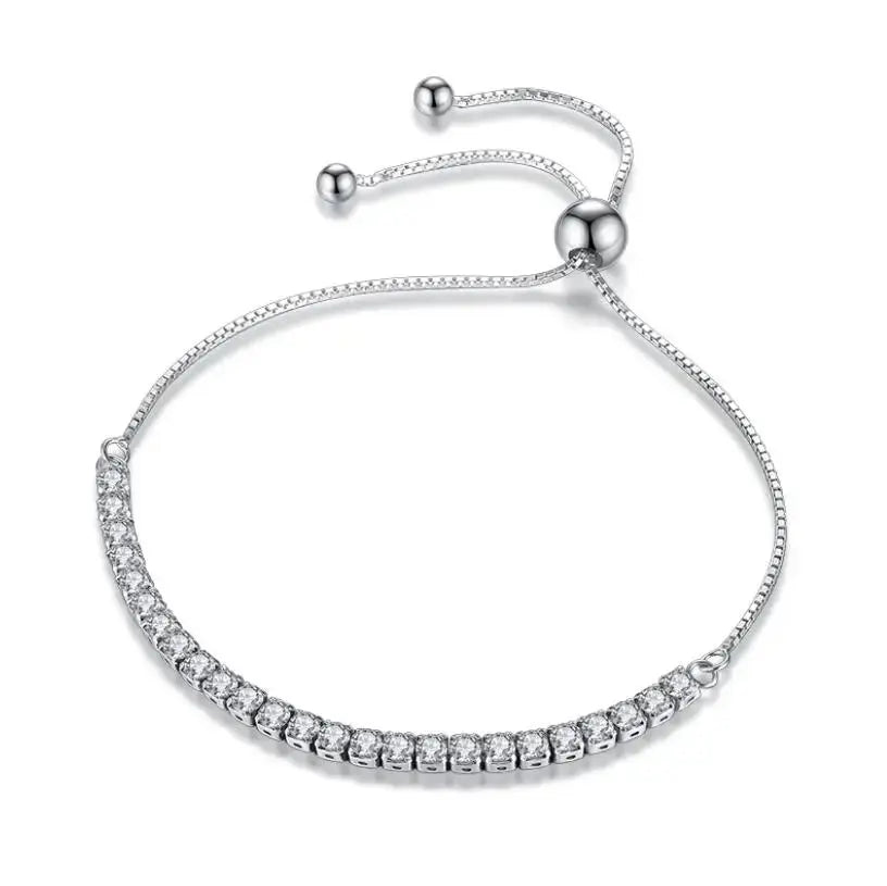 Solid 18K 14K Gold Moissanite Tennis Bracelet for Women D VVS1 Round 925 Sterling Silver Luxury Bracelet for Engagement Tech Triumph Shop