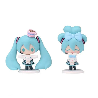 Hatsune Miku Anime Figurine Holding Cinnamoroll Bean Eyed Kawaii Tabletop Decorations Action Figures Doll Model Children ToyGift Tech Triumph Shop