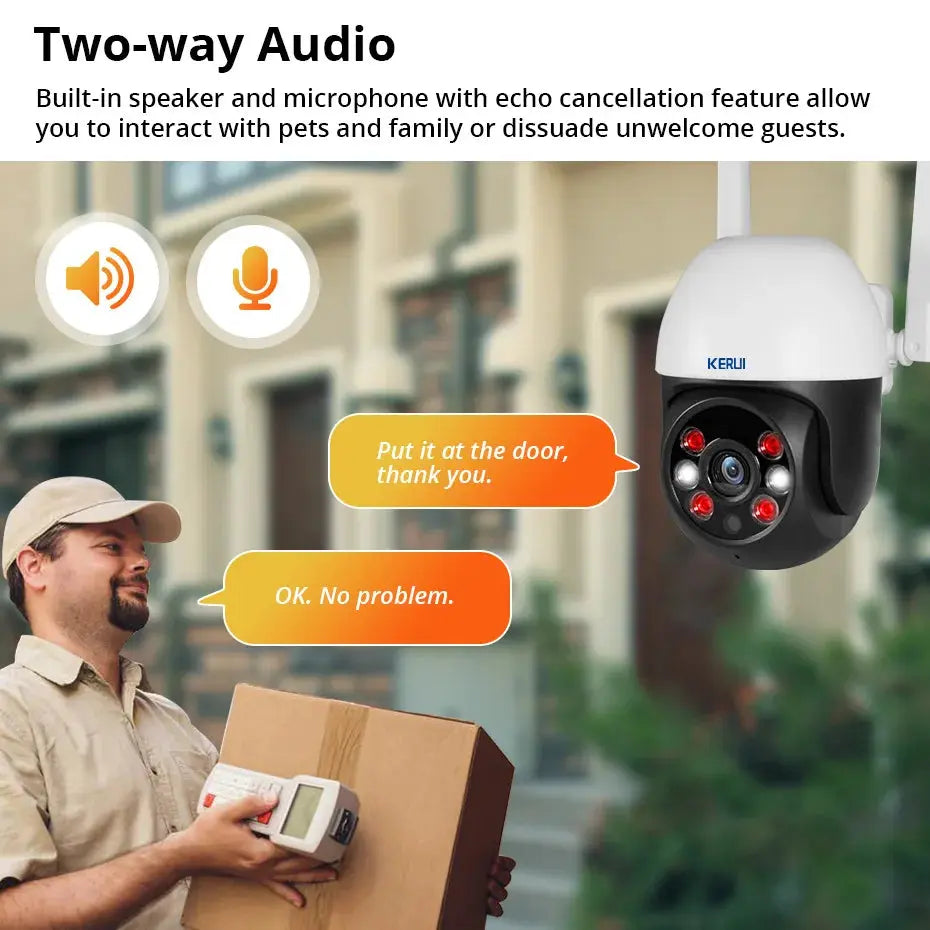 KERUI 5MP 8MP 4K PTZ WiFi IP Wireless Camera Tuya Smart Outdoor Home Security Dual Lens 10MP 5K Camera CCTV Video Surveillance Tech Triumph Shop