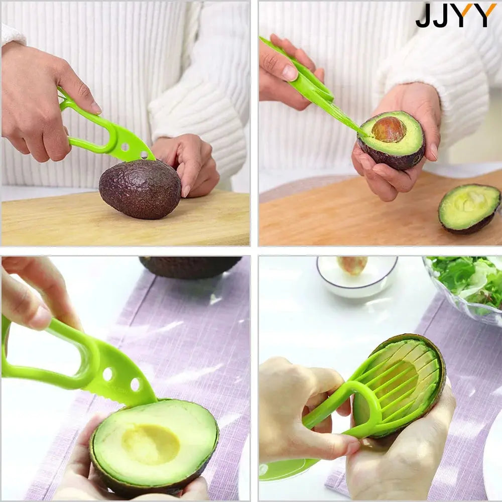 JJYY 3 In 1 Avocado Slicer Shea Corer Butter Fruit Peeler Cutter Pulp Separator Plastic Knife Kitchen Vegetable Tools Tech Triumph Shop