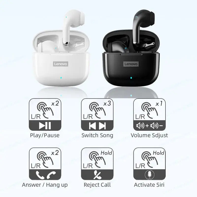 Lenovo LP40 Pro TWS Bluetooth 5.1 Quick Connect Earphones Ergonomic Design Headphones Powerful Transmission Speed Headset Tech Triumph Shop