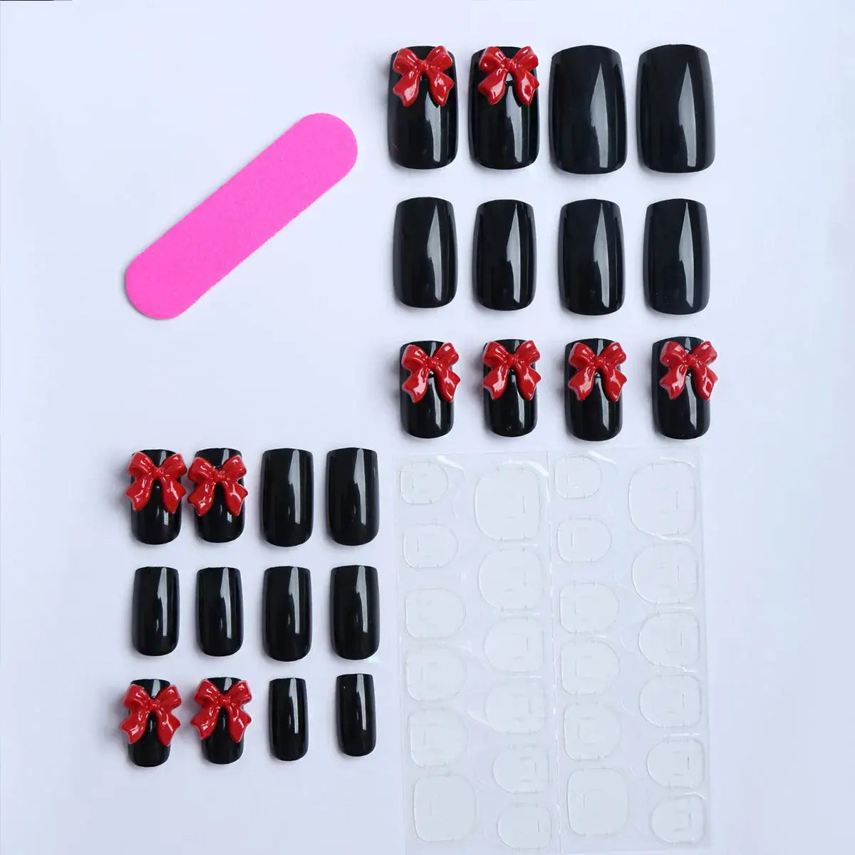 White French Press on Nails 3D Bowknot Fake Nails Tips Full Cover Wearable False Nails for Women and Girls DIY Manicure 24Pcs Tech Triumph Shop