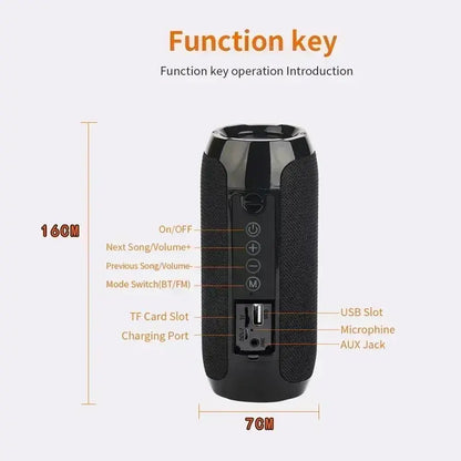 Portable Speaker Wireless  Bluetooth-compatible Subwoofer Outdoor Waterproof Loudspeaker Stereo Surround Support FM RadioTF - Tech Triumph Shop