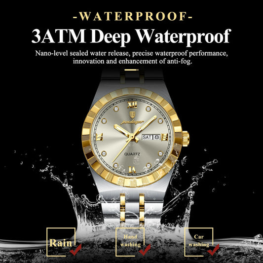 POEDAGAR Luxury Original Ladies Watch Luminous Waterproof Week Date Woman Wristwatch Stainless Steel Women Quartz Watches Female Tech Triumph Shop