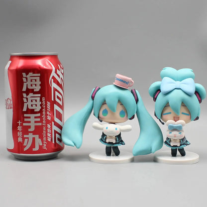 Hatsune Miku Anime Figurine Holding Cinnamoroll Bean Eyed Kawaii Tabletop Decorations Action Figures Doll Model Children ToyGift Tech Triumph Shop