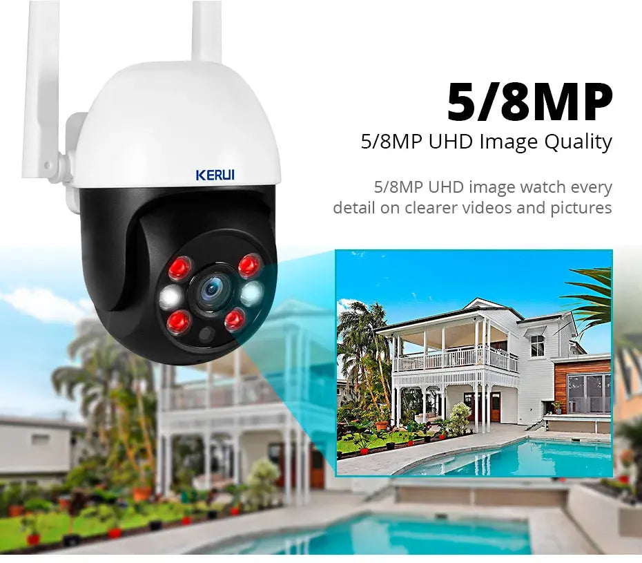 KERUI 5MP 8MP 4K PTZ WiFi IP Wireless Camera Tuya Smart Outdoor Home Security Dual Lens 10MP 5K Camera CCTV Video Surveillance Tech Triumph Shop
