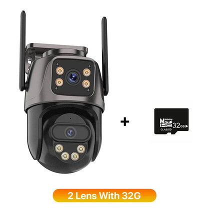 Three Screen WIFI IP Camera Outdoor 4K Dual Lens PTZ Camera Ai Human Detection IP66 Waterproof CCTV Video Security Camera iCsee Tech Triumph Shop