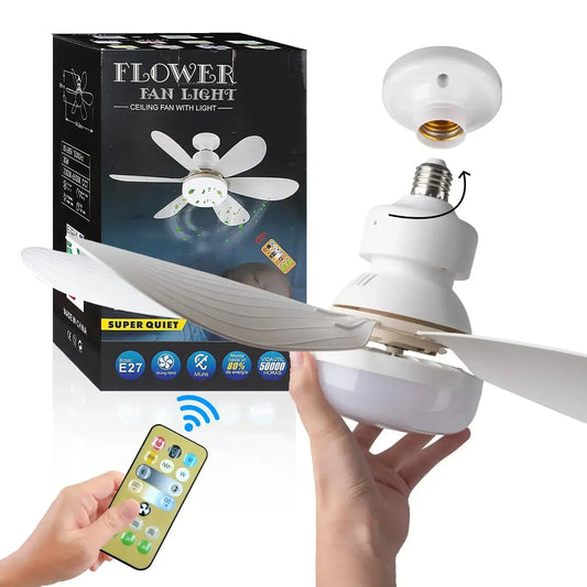 LED 40W ceiling fan light E27 with remote control for dimming, suitable for living room, study, household use, 85-265V Tech Triumph Shop