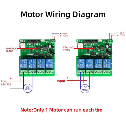 4CH Tuya Wifi Relay Smart Wireless Switch Module 4 Channel 7-32V 85-250V 220V 110V 2200W RF433 10A 4 Way Receiver For Alexa Tech Triumph Shop