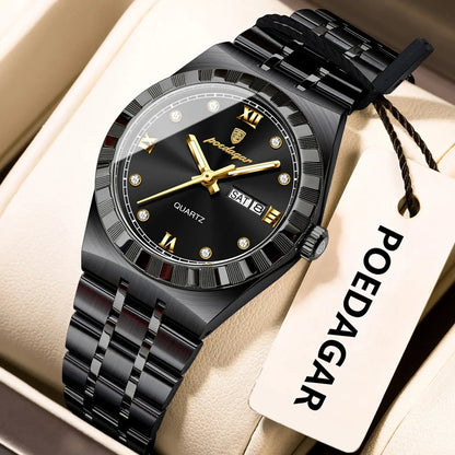 POEDAGAR Luxury Original Ladies Watch Luminous Waterproof Week Date Woman Wristwatch Stainless Steel Women Quartz Watches Female Tech Triumph Shop