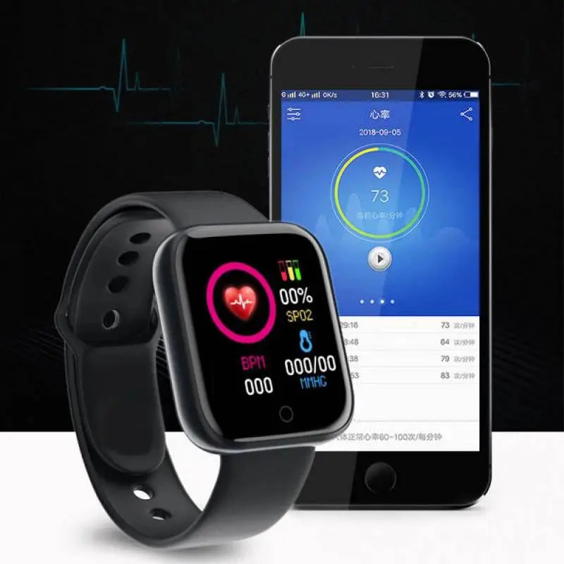 Multifunctional Smart Watch Men Women Bluetooth Connected Phone Music Fitness Sports Bracelet Sleep Monitor Y68 Smartwatch D20 - Tech Triumph Shop