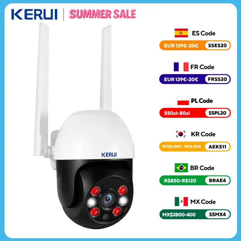 KERUI 5MP 8MP 4K PTZ WiFi IP Wireless Camera Tuya Smart Outdoor Home Security Dual Lens 10MP 5K Camera CCTV Video Surveillance Tech Triumph Shop
