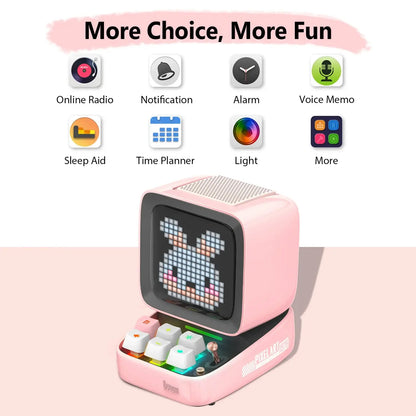 Divoom Ditoo-Pro Retro Pixel Art Bluetooth Portable Speaker Alarm Clock DIY LED Display Board, Cute Gift Home Light Decoration Tech Triumph Shop