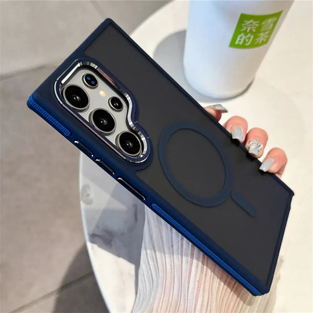 Luxury Matte Magnetic Case For Samsung Galaxy S24 S22 S25 Ultra S23 Plus S23 FE For Magsafe Wireless Charging Shockproof Cover Tech Triumph Shop