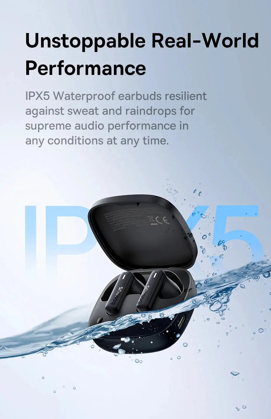 Baseus Bowie E19 Wireless Earphones Bluetooth 5.3 Big Bass 12mm Drivers IPX5 Waterproof Earbuds 33Hrs Battery Life Headphones Tech Triumph Shop