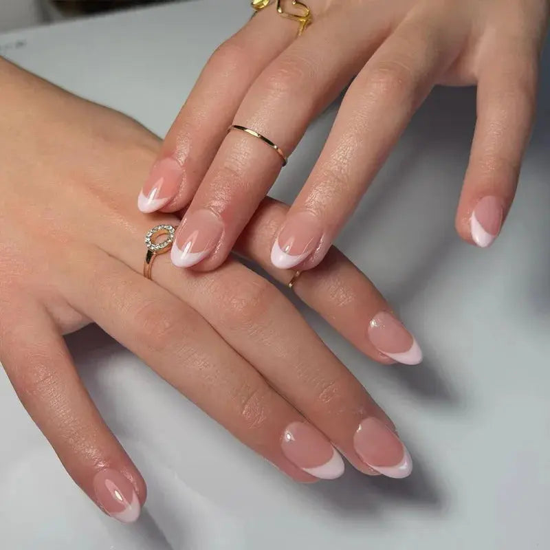 White French Press on Nails 3D Bowknot Fake Nails Tips Full Cover Wearable False Nails for Women and Girls DIY Manicure 24Pcs Tech Triumph Shop