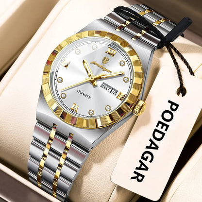 POEDAGAR Luxury Original Ladies Watch Luminous Waterproof Week Date Woman Wristwatch Stainless Steel Women Quartz Watches Female Tech Triumph Shop