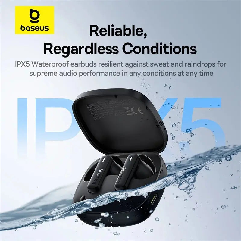 Baseus Bowie E19 Wireless Earphones Bluetooth 5.3 Big Bass 12mm Drivers IPX5 Waterproof Earbuds 33Hrs Battery Life Headphones Tech Triumph Shop