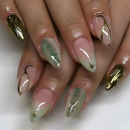 24Pcs False Nails Spicy Girl Silver Bow with Diamond Fake Nails with Glue Almond Press on Nails Black Cool Y2k Almond Nail Set Tech Triumph Shop