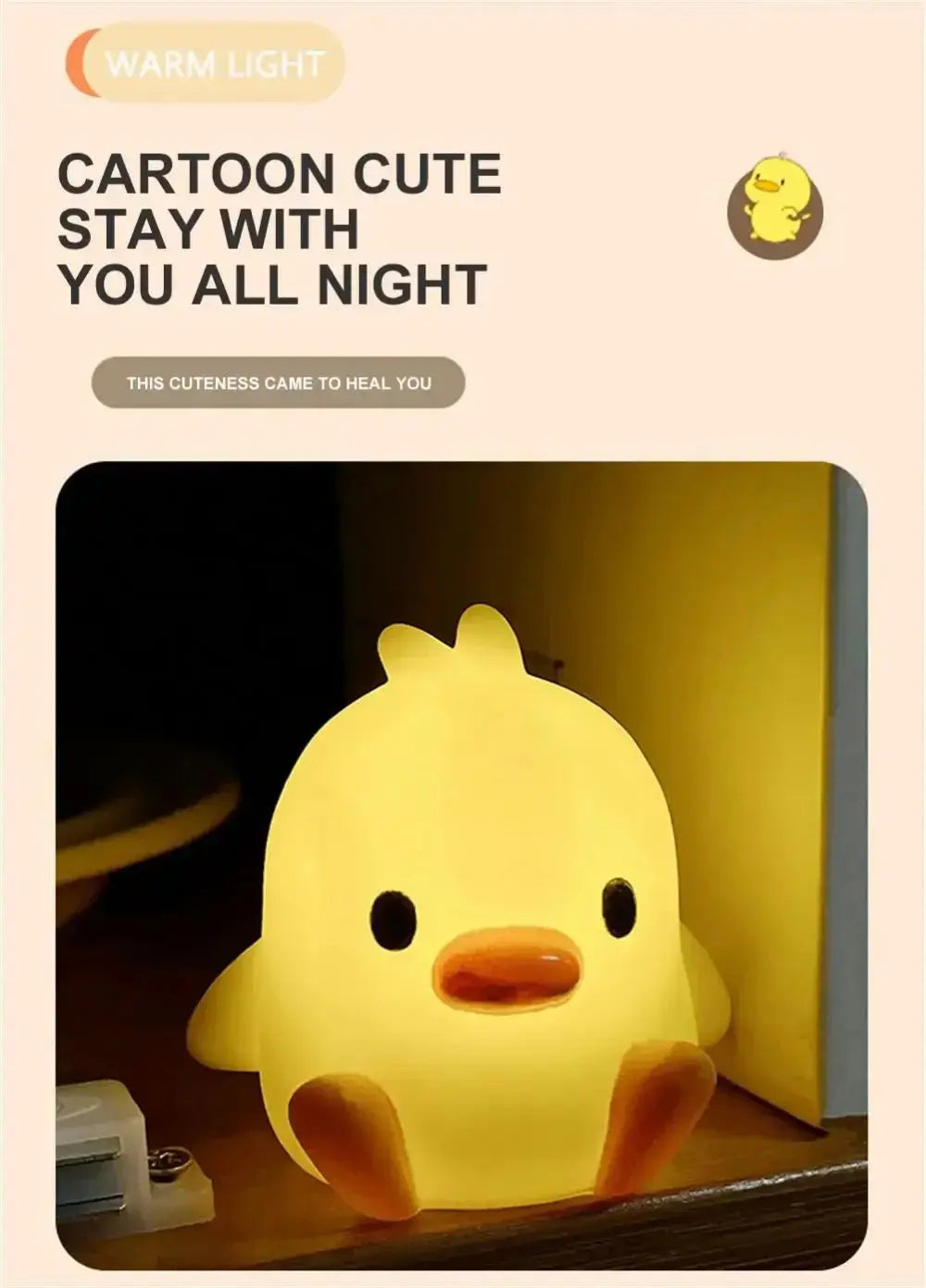 Duck Night Light Bedroom Decoration Cute Cartoon Animal Night Light Christmas Gifts For Kids Room Bedside Sleeping Lamp Tech Triumph Shop