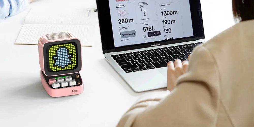 Divoom Ditoo-Pro Retro Pixel Art Bluetooth Portable Speaker Alarm Clock DIY LED Display Board, Cute Gift Home Light Decoration Tech Triumph Shop