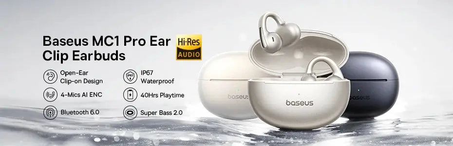 Baseus Bowie E19 Wireless Earphones Bluetooth 5.3 Big Bass 12mm Drivers IPX5 Waterproof Earbuds 33Hrs Battery Life Headphones Tech Triumph Shop