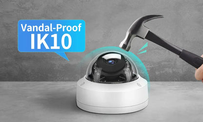8MP 4K POE IP Camera IK10 Explosion-proof Outdoor H.265 Onvif Metal Dome CCTV Security Protection 4MP Video Surveillance Tech Triumph Shop