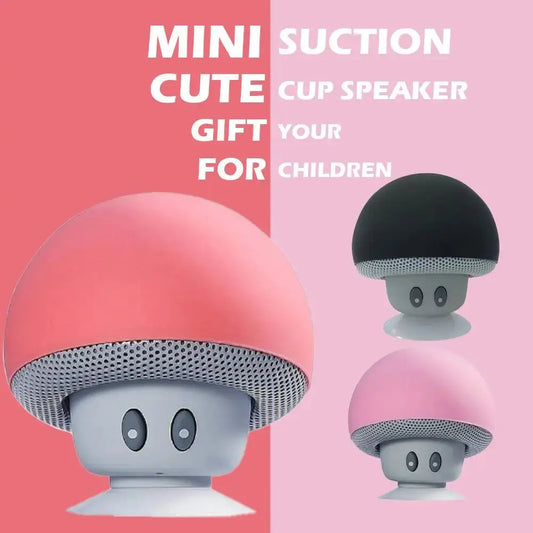 Cute Cartoon Bluetooth Speaker Mushroom Shape Upgraded Suction Cup Mini Speaker Dustproof Birthday Gift for Kids Women Tech Triumph Shop