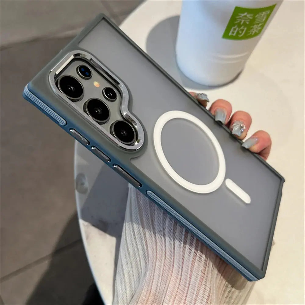 Luxury Matte Magnetic Case For Samsung Galaxy S24 S22 S25 Ultra S23 Plus S23 FE For Magsafe Wireless Charging Shockproof Cover Tech Triumph Shop