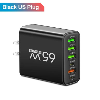 USB Charger 65W Mobile Phone Charger Fast Charging For Xiaomi Samsung Huawei P70 Travel Charger Adaptor For iPhone Quick Charger Tech Triumph Shop