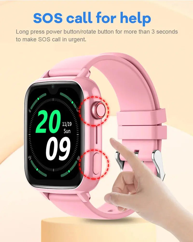 4G Smart Watch Kids GPS WIFI Video Call SOS APP Download Child Smartwatch Camera Monitor Tracker Location Phone Watch - Tech Triumph Shop