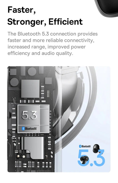 Baseus Bowie E19 Wireless Earphones Bluetooth 5.3 Big Bass 12mm Drivers IPX5 Waterproof Earbuds 33Hrs Battery Life Headphones Tech Triumph Shop