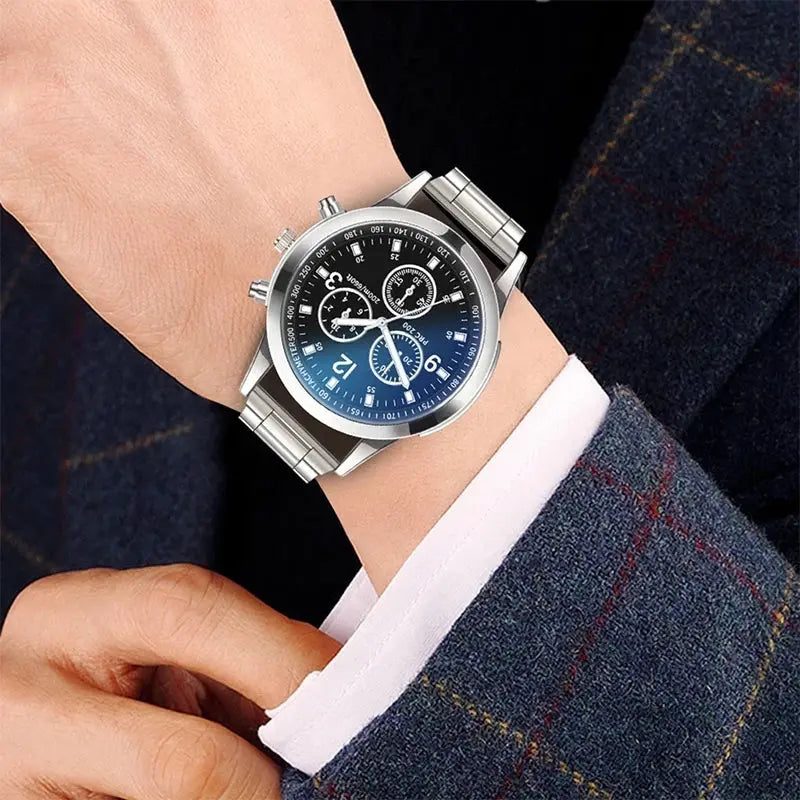 1/2PCS Men Business Watches Fashion Men's Steel Band Quartz Watch with Bracelet（Box not Included） Tech Triumph Shop